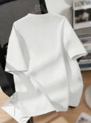 Baskılı Oversize Bisiklet Yaka T-shirt - Beyaz resmi